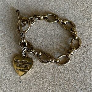 Juicy Couture Gold Link Bracelet with Heart Charm